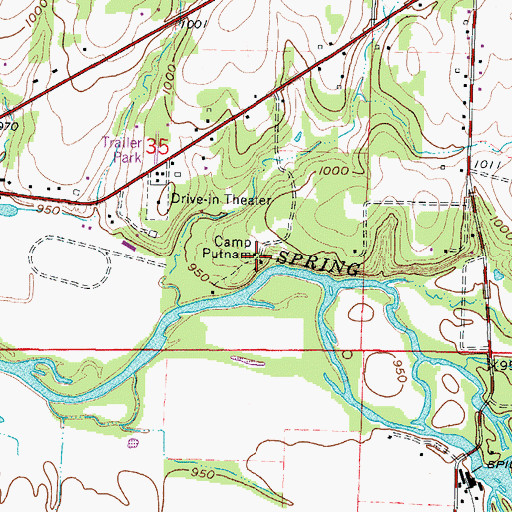 Topographic Map of Camp Putnam, MO