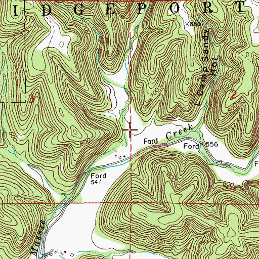Topographic Map of Camp Sandy Hollow, MO