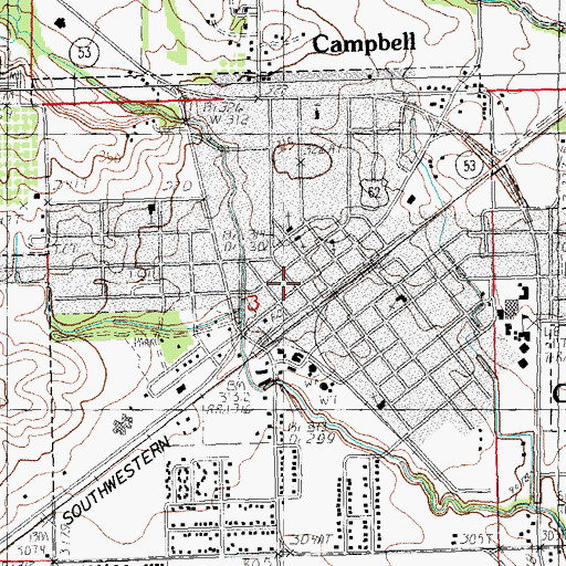 Topographic Map of Campbell, MO