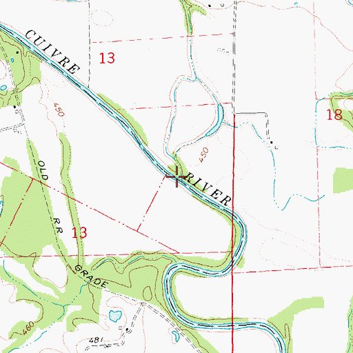 Topographic Map of Campbell Branch, MO