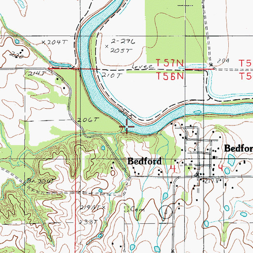 Topographic Map of Campbell Creek, MO