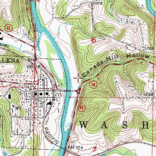 Topographic Map of Canady Hill Hollow, MO