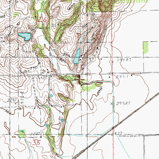 Topographic Map of Cane Creek Church, MO
