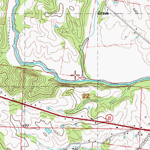 Topographic Map of Caney Fork, MO