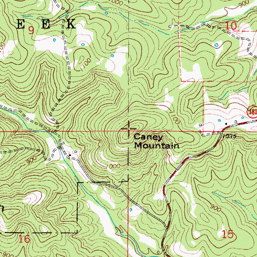Topographic Map of Caney Mountain, MO