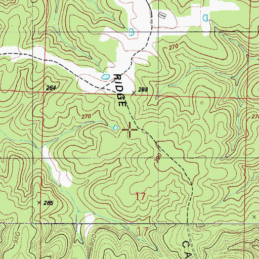 Topographic Map of Canfield Ridge, MO