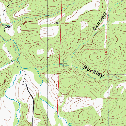 Topographic Map of Cantrell Hollow, MO