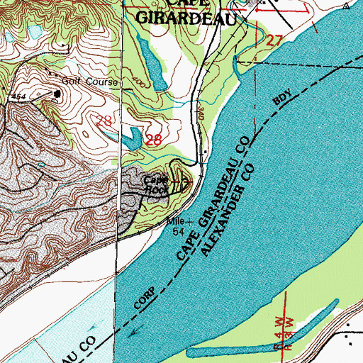 Topographic Map of Cape Rock, MO