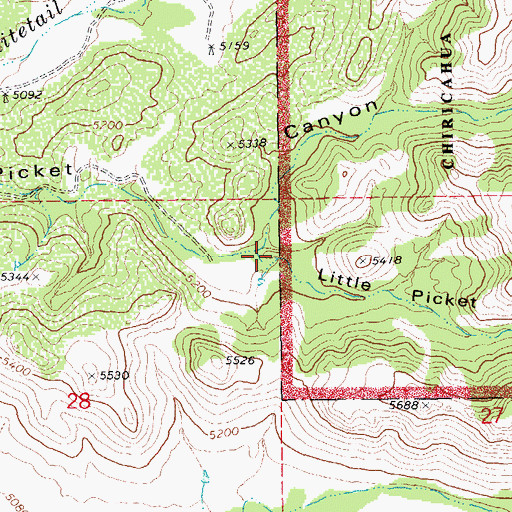 Topographic Map of Little Picket Canyon, AZ