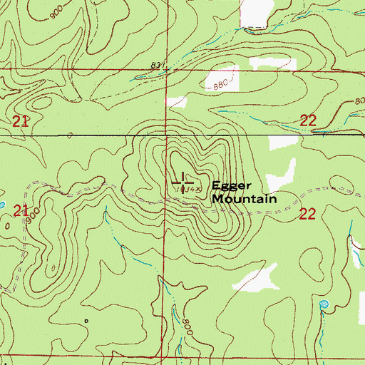 Topographic Map of Egger Mountain, AR
