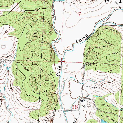 Topographic Map of Carman Creek, MO