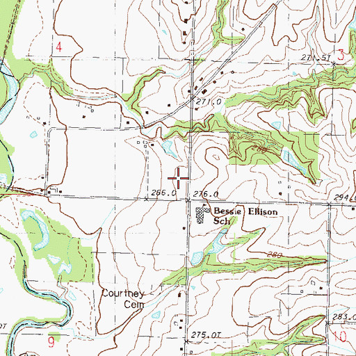 Topographic Map of Carnegie School (historical), MO
