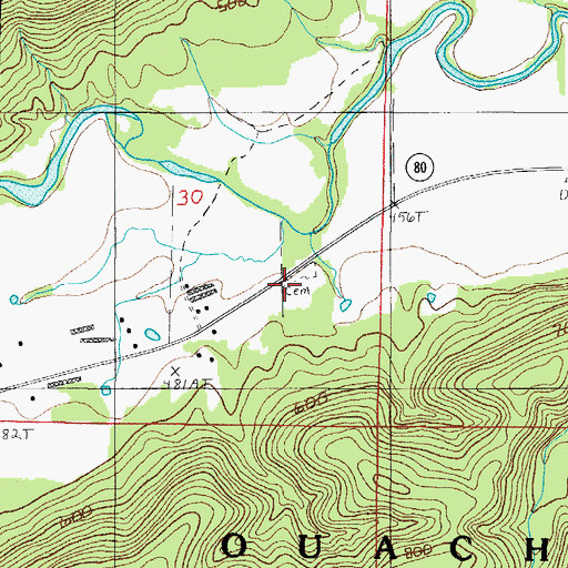 Topographic Map of Egypt Cemetery, AR