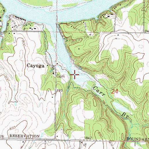 Topographic Map of Carr Branch, MO