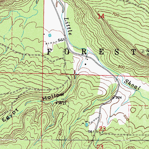 Topographic Map of Egypt Hollow, AR