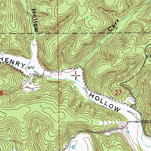 Topographic Map of Carr Hollow, MO