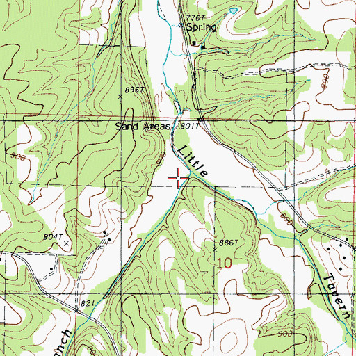 Topographic Map of Carroll Creek, MO