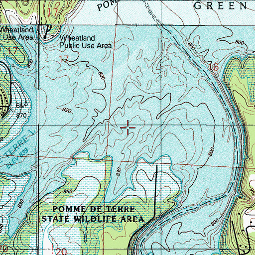 Topographic Map of Carter Cemetery (historical), MO