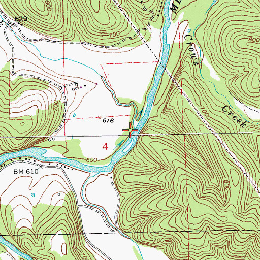 Topographic Map of Carter Creek, MO