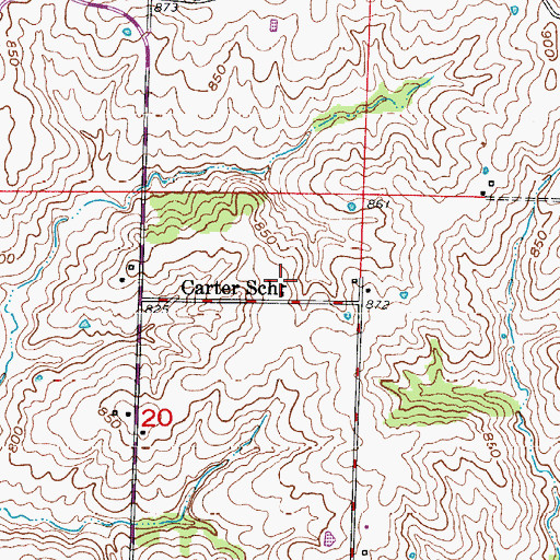 Topographic Map of Carter School, MO