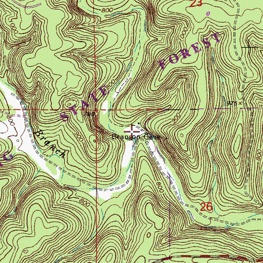 Topographic Map of Cartwright Hollow, MO