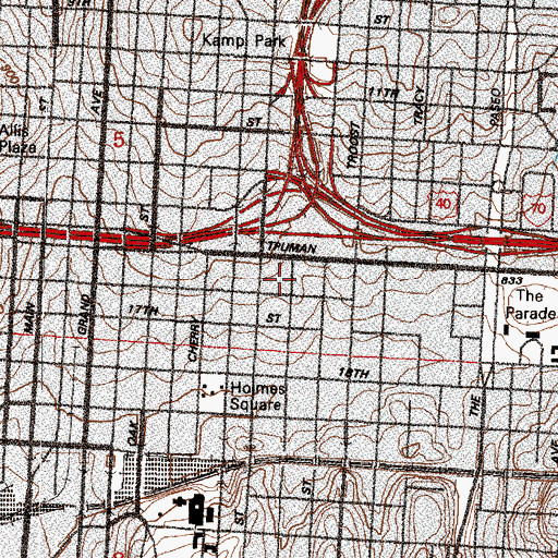 Topographic Map of Carver School, MO