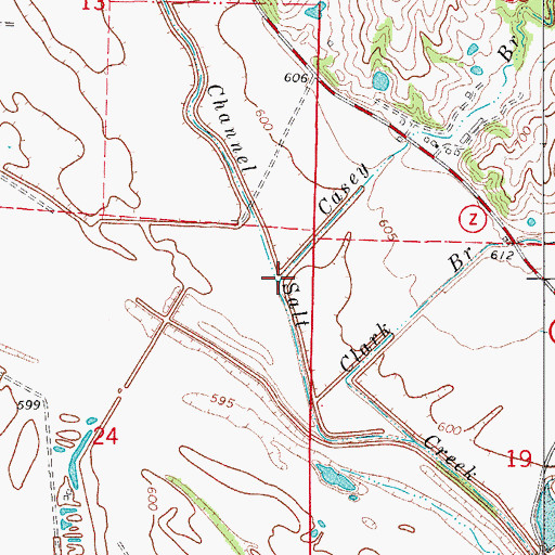 Topographic Map of Casey Branch, MO