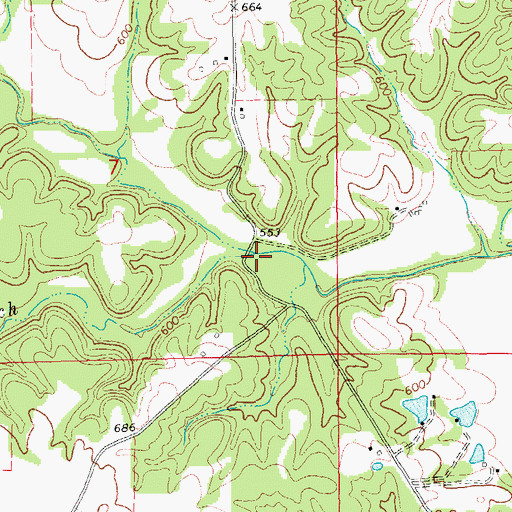 Topographic Map of Casmer Branch, MO