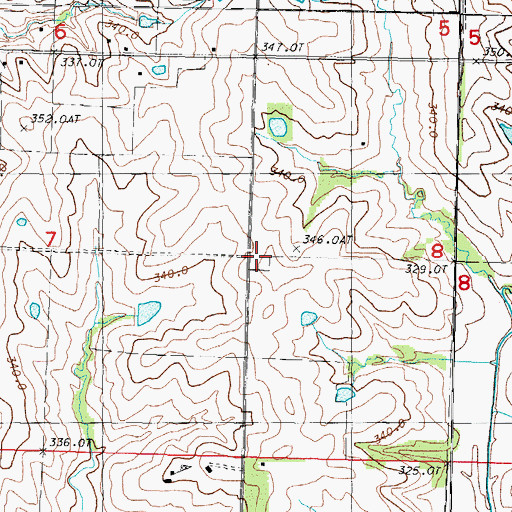 Topographic Map of Casteel School (historical), MO