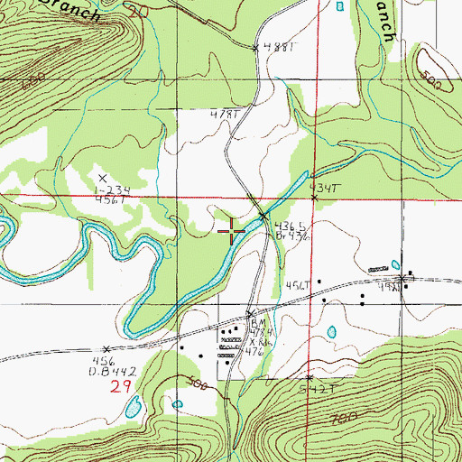 Topographic Map of Eli Branch, AR