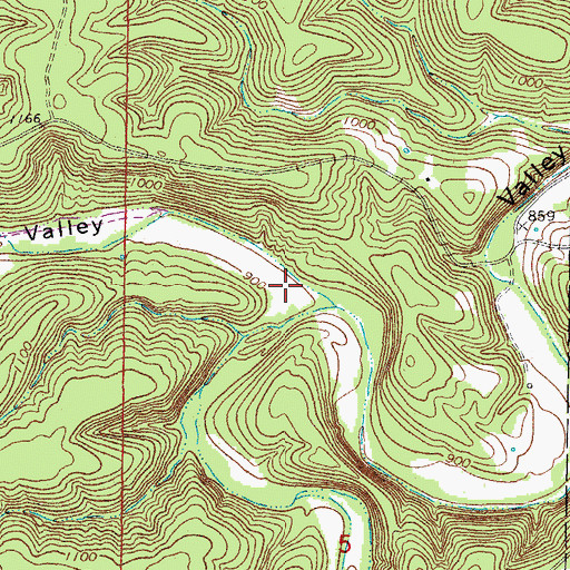 Topographic Map of Casto Valley, MO