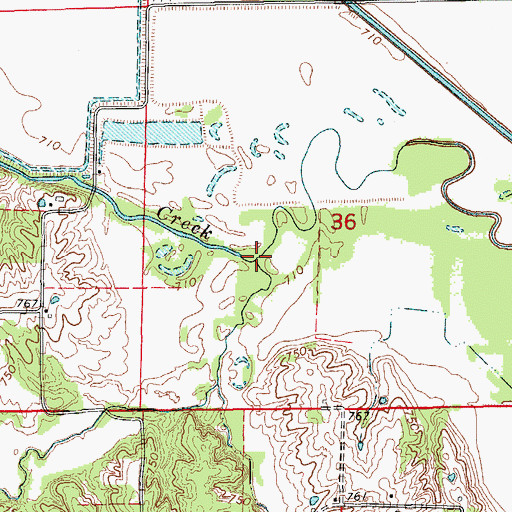 Topographic Map of Cat Branch, MO