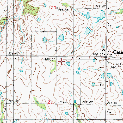 Topographic Map of Catawba School, MO