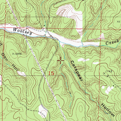 Topographic Map of Catspear Hollow, MO
