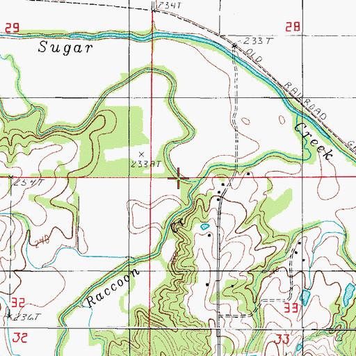 Topographic Map of Cattail Creek, MO