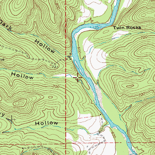 Topographic Map of Cave Hollow, MO