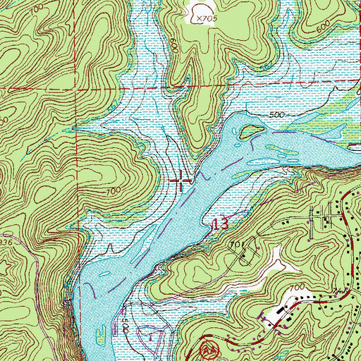 Topographic Map of Cave Spring Hollow, MO