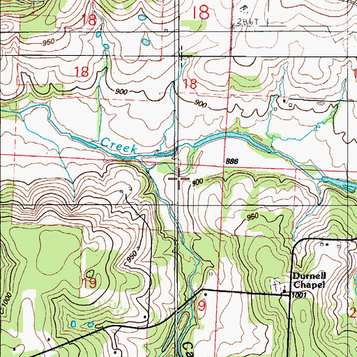 Topographic Map of Cave Spring Hollow, MO