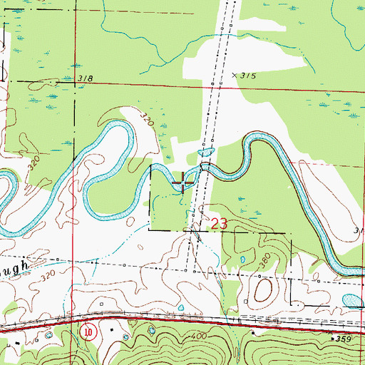 Topographic Map of Elm Root Slough, AR