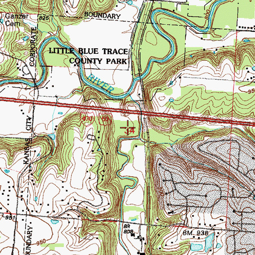 Topographic Map of Cedar Creek, MO