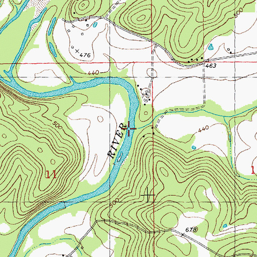 Topographic Map of Cedar Creek, MO