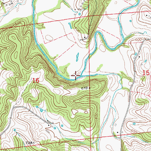 Topographic Map of Cedar Creek, MO