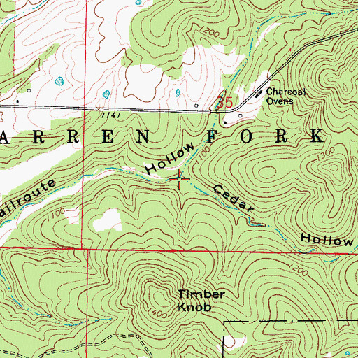 Topographic Map of Cedar Hollow, MO