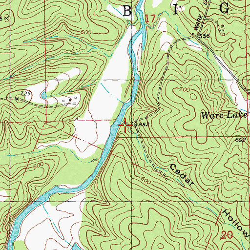 Topographic Map of Cedar Hollow, MO