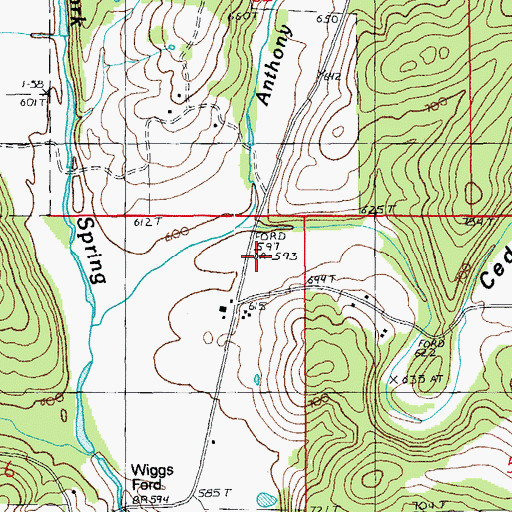 Topographic Map of Cedar Hollow, MO