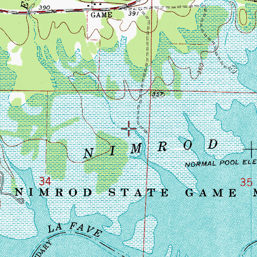 Topographic Map of English Branch, AR