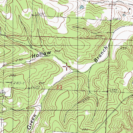 Topographic Map of Cedar Hollow, MO