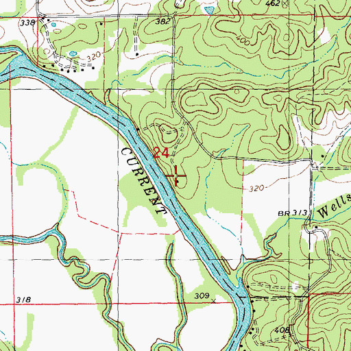 Topographic Map of Cedar Lodge, MO