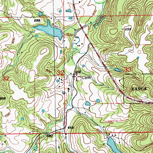Topographic Map of Centenary Cemetery, MO