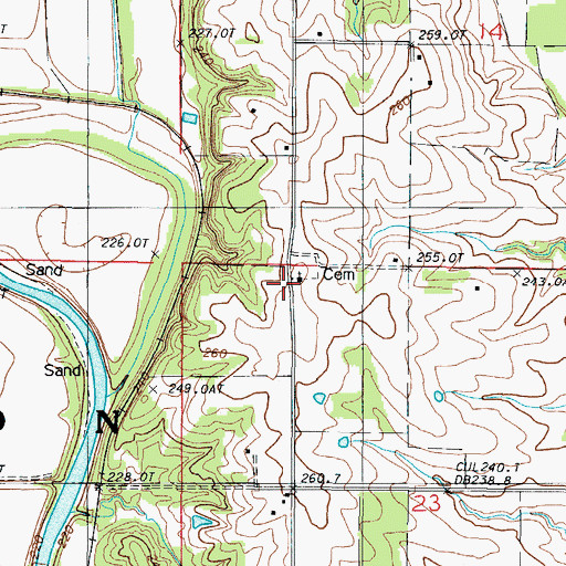 Topographic Map of Centenary Church, MO